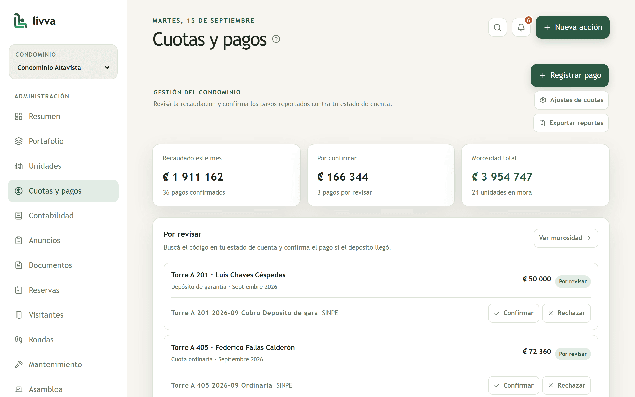 Cuotas y pagos