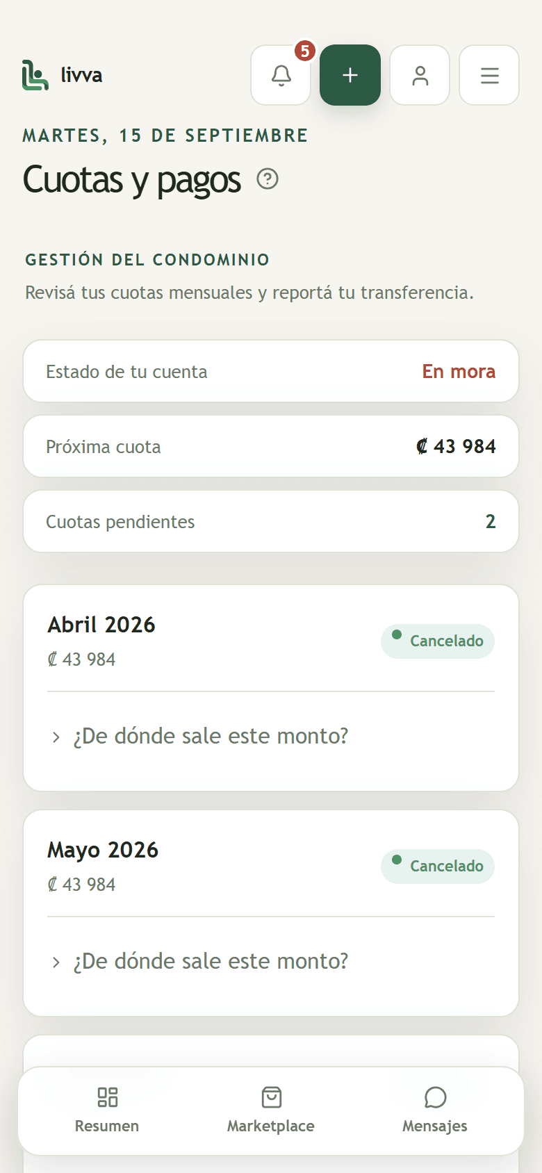 Cuotas y pagos en el celular