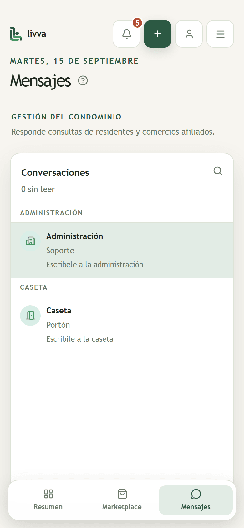 Mensajería en el celular