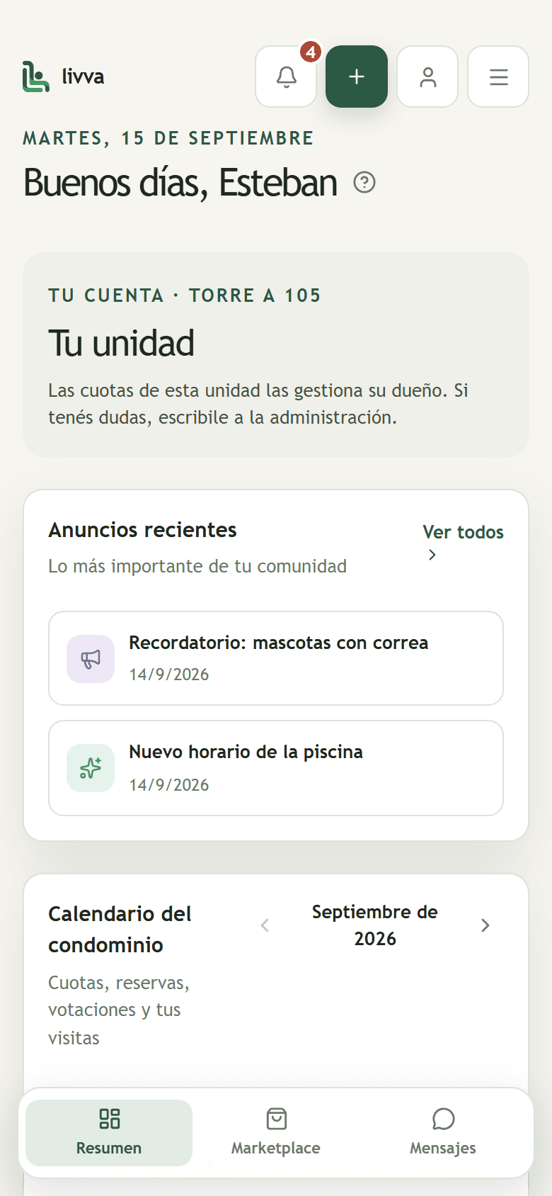 Resumen de un residente en el celular